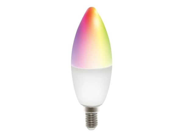 DELTACO SMART HOME - LED-lyspære - mattslipt finish - E14 - 5 W (ekvivalent 40 W) - klasse F - RGB / varmt til kaldt hvitlys