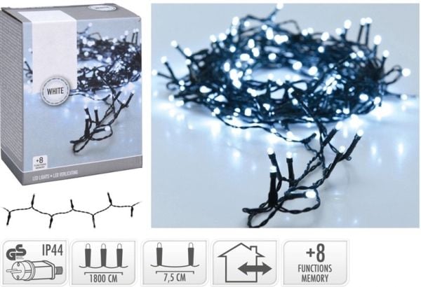 Julgransbelysning Koopman Julgransbelysning ljuskedja 240 LED timer kallvit