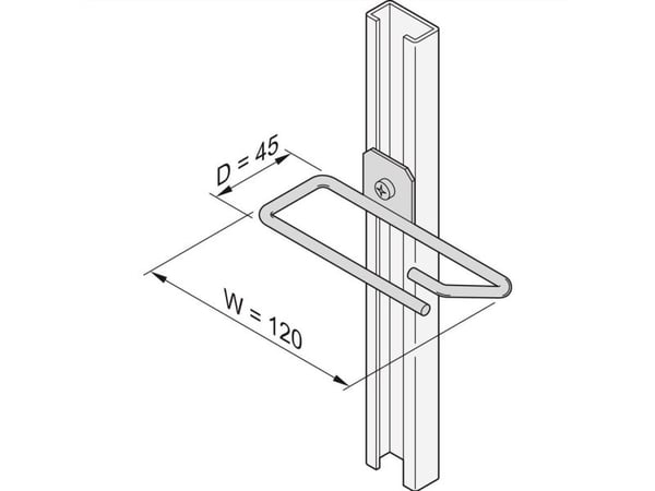TRITON SCHROFF kabeløye for C-skinne, stål, 120 x 45 mm