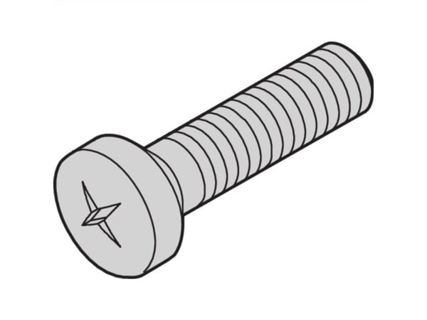 Schroff skruv med cylindrisk huvud Pozidriv med krysshål M2.5x12 nickelerat stål