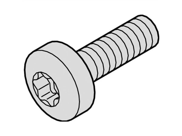 SCHROFF krageskrue SCHROFF, Torx M2,5 x 12,3 mm, nikkelforstål, 100 stk.