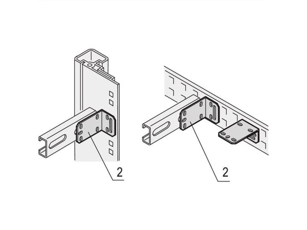 Schroff monteringsbrakett Eurorack C-Rail for stativ stolper/bjelker