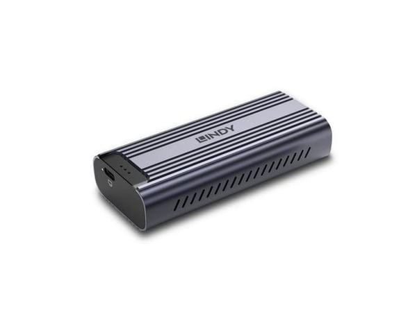 Lindy 43394, SSD-kabinett, M.2, PCI Express, 40 Gbit/sek, USB-tilkobling, grå