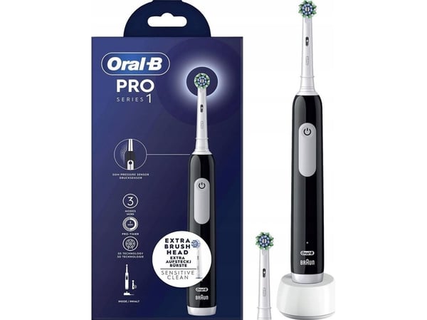 Oral-B Pro Series 1, Voksen, Oscillerende Tannbørste, Sort, Hvit, 2 min, Sort, Rund
