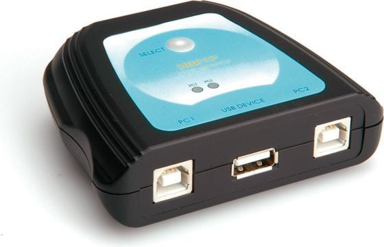 VALUE Manual USB 2.0 Printer Switch, 2 Ports, Langallinen, 70 x 25 x 90 mm, 2 x USB