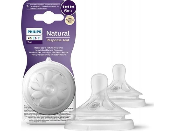 Philips AVENT Natural Response SCY965/02 Natural Response flaskesmokk, Ortodontisk, Anti-kolikkventil, 2 stykker