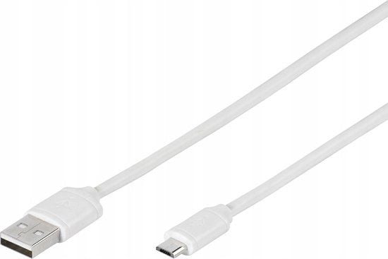 Vivanco USB 2.0, 1m, 1 m, USB A, Micro-USB B, USB 2.0, Uros/uros, Valkoinen
