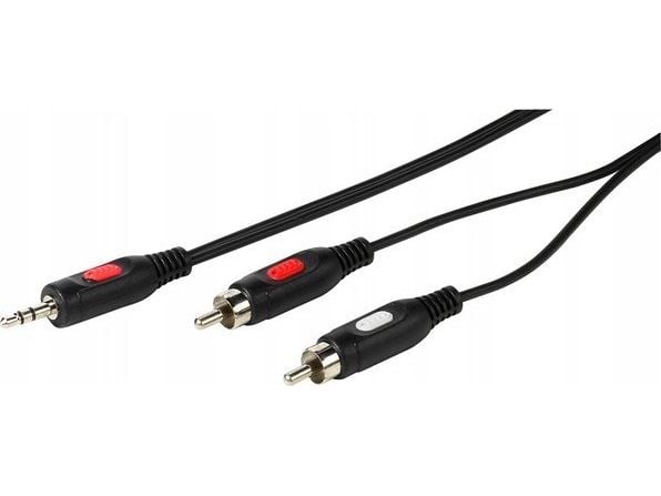 Vivanco 46030, 2 x RCA, Hankjønn, 3.5mm, Hankjønn, 1,5 m, Sort, Rød