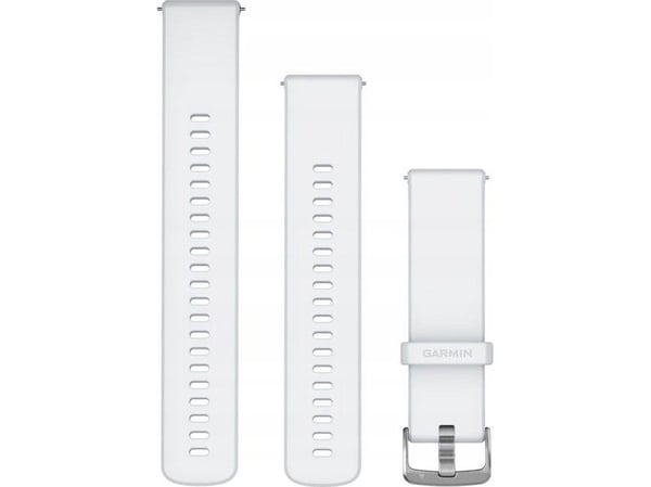 Garmin - Bånd for smart armbåndsur - 22 mm, hurtigfrigjøring - hvit stein, sølv - for Forerunner 255, 255 Music, 265; Legacy Hero First Avenger; Ve...