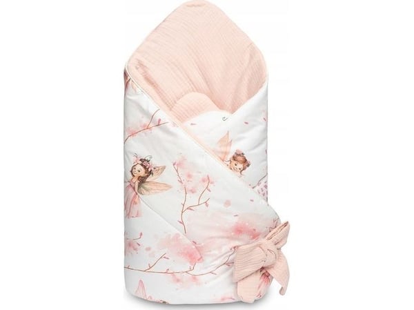 Sensillo muslin-sengetrekk med vinger - rosa 75x75 Sensillo muslin-sengetrekk med vinger - rosa 75x75