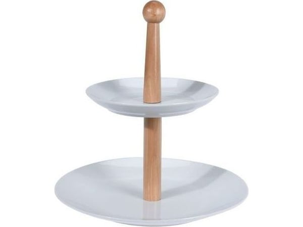ASJ Commerce to-etasjers porselens kakefat frukt 27 cm
