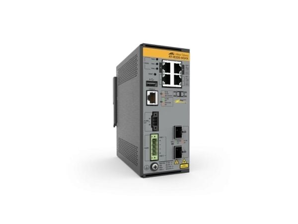 Allied Telesis AT IE220-6GHX - Switch - L2+ - Administrerad - 4 x 10/100/1000Base-T + 2 x 1 gigabit/10 gigabit SFP+ (upplänk) - DIN-skenmonterbar, ...
