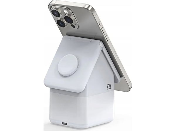 Duzzona induksjonslader Duzzona W20 15W 4-i-1 for iPhone / AirPods / Apple Watch med nattlys - hvit