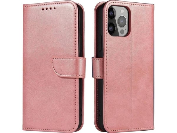 Magneettikotelo Samsung S24 Ultra, jossa on läppä ja lompakko - vaaleanpunainen