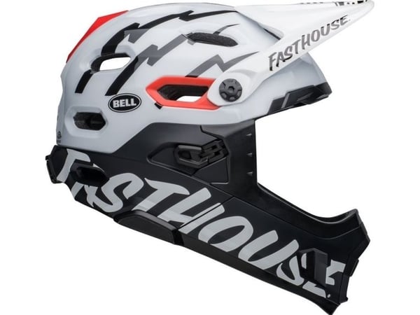 Bell full face hjelm BELL SUPER DH, hjelmstørrelse S (52-56cm), Fasthouse Matte Gloss Black White