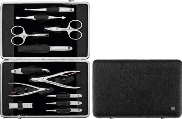 Zwilling Twinox sort manikyyri, nahkakotelo, 12 kappaletta