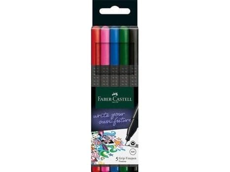 Faber-Castell 151604, Svart, Blå, Grønn, Rosa, Rød, Flerfarget, 0,4 mm, Fint, Plast, Trekant