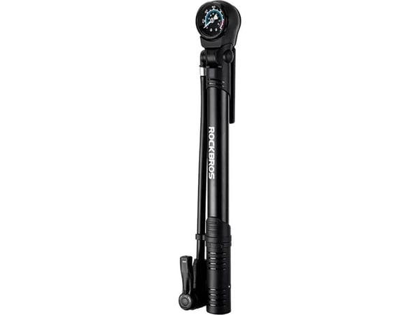 RockBros sykkel-pumpe Rockbros 42310006001 med manometer - svart RockBros sykkel-pumpe Rockbros 42310006001 med manometer - svart