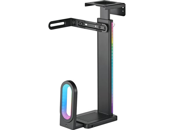 Ultradesk skjerm-/datamonteringsarm FLANK for bordplate, RGB, svart