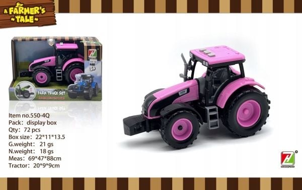 Jokomisiada interaktiv rosa traktor for barn 3+ åpningstilt ansikt + lyd + LED-lys