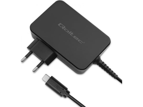 Qoltec - USB-C-strømadapter - 5-28V, 3-4.5A - AC 220-240 V - 120 watt - svart