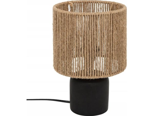 Atmosphera keramisk bordlampa KOBY med flätad lampskärm, 24 cm