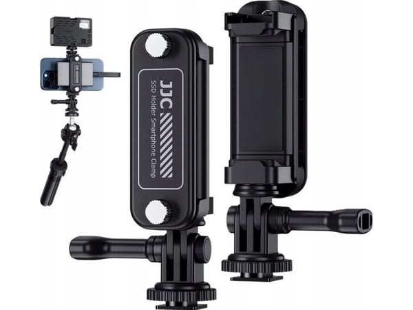 JJC stativholder 360s for 1/4'' ISO stativ + GoPro for telefon og SSD-stasjon / SPC-S25