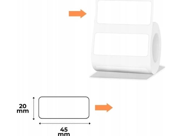 Niimbot-etiketter R 45x20 mm 320 stk hvite for B21, B21S, B3, B1S