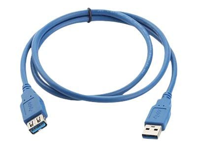 TECHly - USB-förlängningskabel - USB typ A (hane) till USB typ A (hona) - USB 3.0 - 50 cm - formpressad - blå