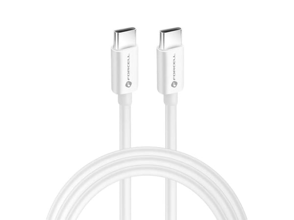 USB-kabel ForCell USB-C til USB-C 2 m hvit