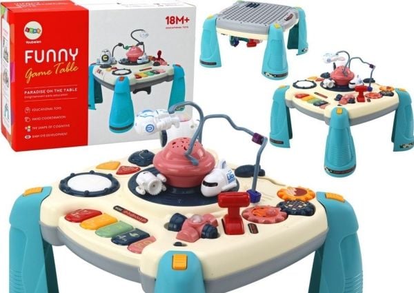 LeanToys interaktivt læringsbord aktivitetsplate Kosmos blå