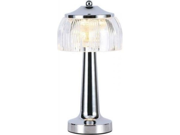V-TAC pöytävalaisin yövalo 1W LED 26cm USB-lataus himmennettävä kromi VT-1048 3000K-6000K 55lm
