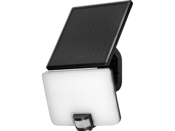 LED-projektør Orno SOLIS 10W med PIR-bevegelsessensor, 1200 lm, IP54, 4000K, 3000 mAh, svart