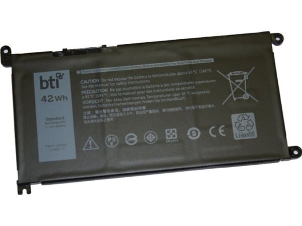 BTI - Batteri til bærbar PC (tilsvarer: Dell 1VX1H, Dell VM732, Dell YRDD6) - litiumpolymer - 3-cellers - 3500 mAh - 40 Wh - for Dell Inspiron 14 5...