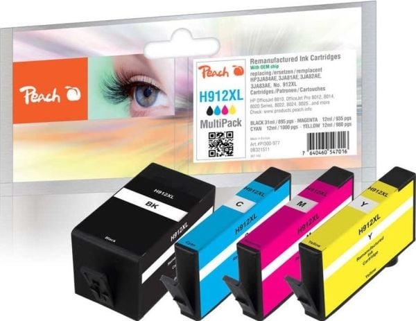 Peach PI300-977, Høyt (XL) utbytte, 31 ml, 12 ml, 895 sider, 4 stykker, Multipakke