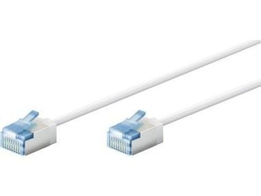 goobay - Patch-kabel - RJ-45 (hane) till RJ-45 (hane) - 15 m - 3.8 mm - U/FTP, PiMF - CAT 6a - halogenfri, tvinnad, slim, ultra flexibel - vit
