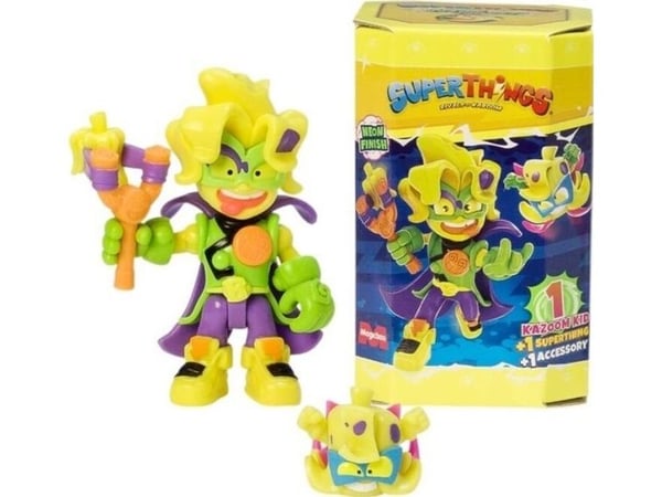 Magic Box „SuperThings Kazoom“ barnefigur + „SuperThing“ og „Kazoom“ kraftkamp tilbehørsett