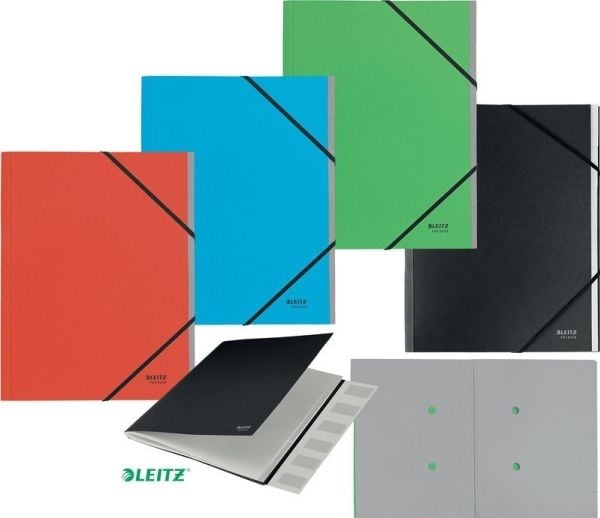 Leitz Recycle - Klassifikasjonsmappe - 6 deler - bokryggbredde: 6 mm - for A4 (210 x 297 mm) - med fliker - grønn