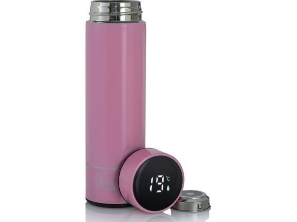 Extralink MUG-SMART500 PINK, Rosa, Rustfritt stål, Rustfritt stål, Plast, Kaffe, Juice/ Saft, Te, 12 timer