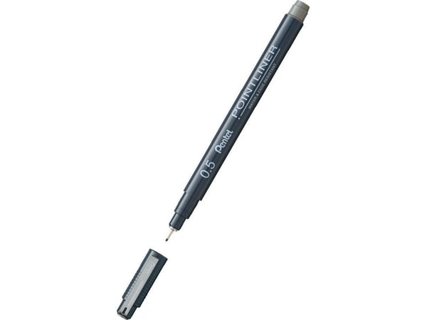 Pentel S20P-5N, Tynn spiss, Grå, 1 stykker, Fint