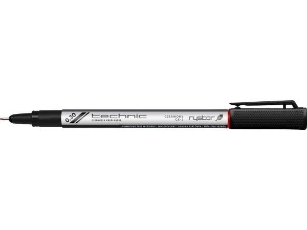 Rystor tusj blyant stol Rystor Technic 0,1 mm, CZERWONY