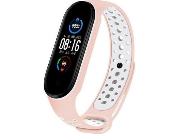 Beline Beline stropp Design Mi Band 7/6/5 rosa-hvit / rosa-hvit