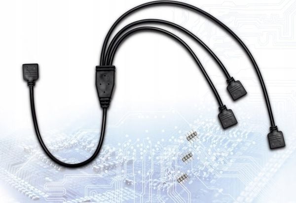 Inter-Tech - Strøm-splitter - strøm 4-pin til strøm 4-pin - 48 cm