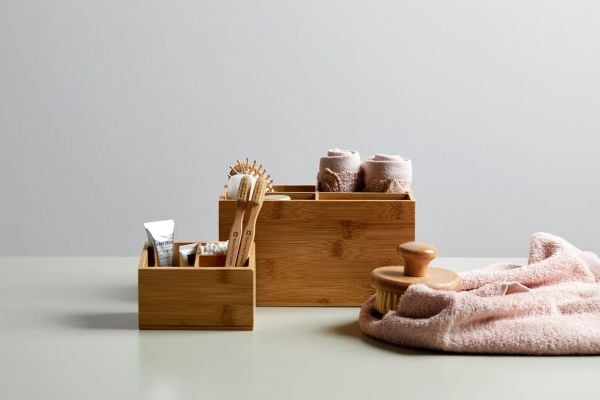 WENKO 23926100, Lager boks, Bamboo, Rektangulær, Bamboo, Monokromatisk, Innendørs