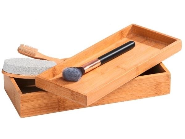 WENKO 23917100, Lager boks, Bamboo, Rektangulær, Bamboo, Monokromatisk, Innendørs