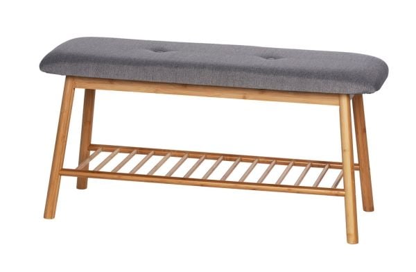 WENKO 62217100, 1 person(er), Polstret Sete, Grå, Polyester, Tre, Bamboo