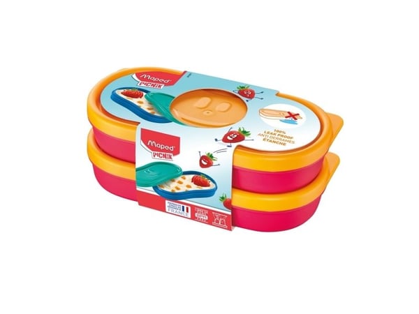 Maped M870901, Låda, Rektangulär, 0,15 l, Orange, Röd, ABS synthetics, Polypropylen (PP), Silikon, 2 styck