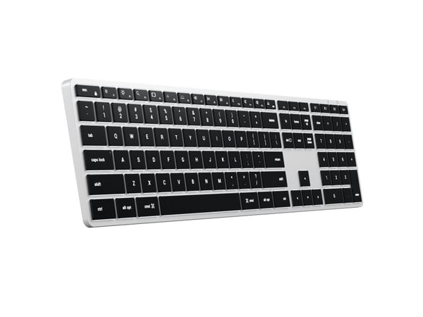 Satechi X3, Täysikokoinen (100 %), Langaton, Bluetooth, QWERTY, musta, Hopea