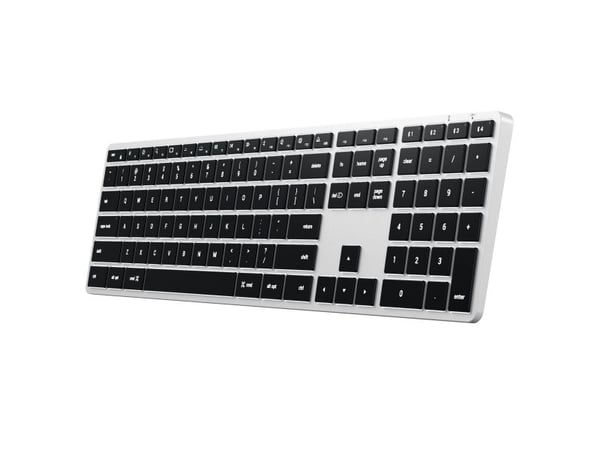 Satechi X3, Täysikokoinen (100 %), Langaton, Bluetooth, QWERTY, musta, Hopea