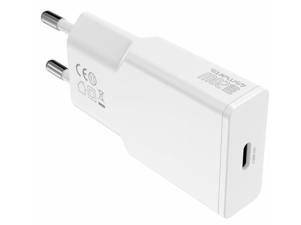 4smarts - Strømadapter - GaN, slim - 20 watt - 3 A - PD/PPS (USB-C) - hvit - med USB-C cable (1.5m)